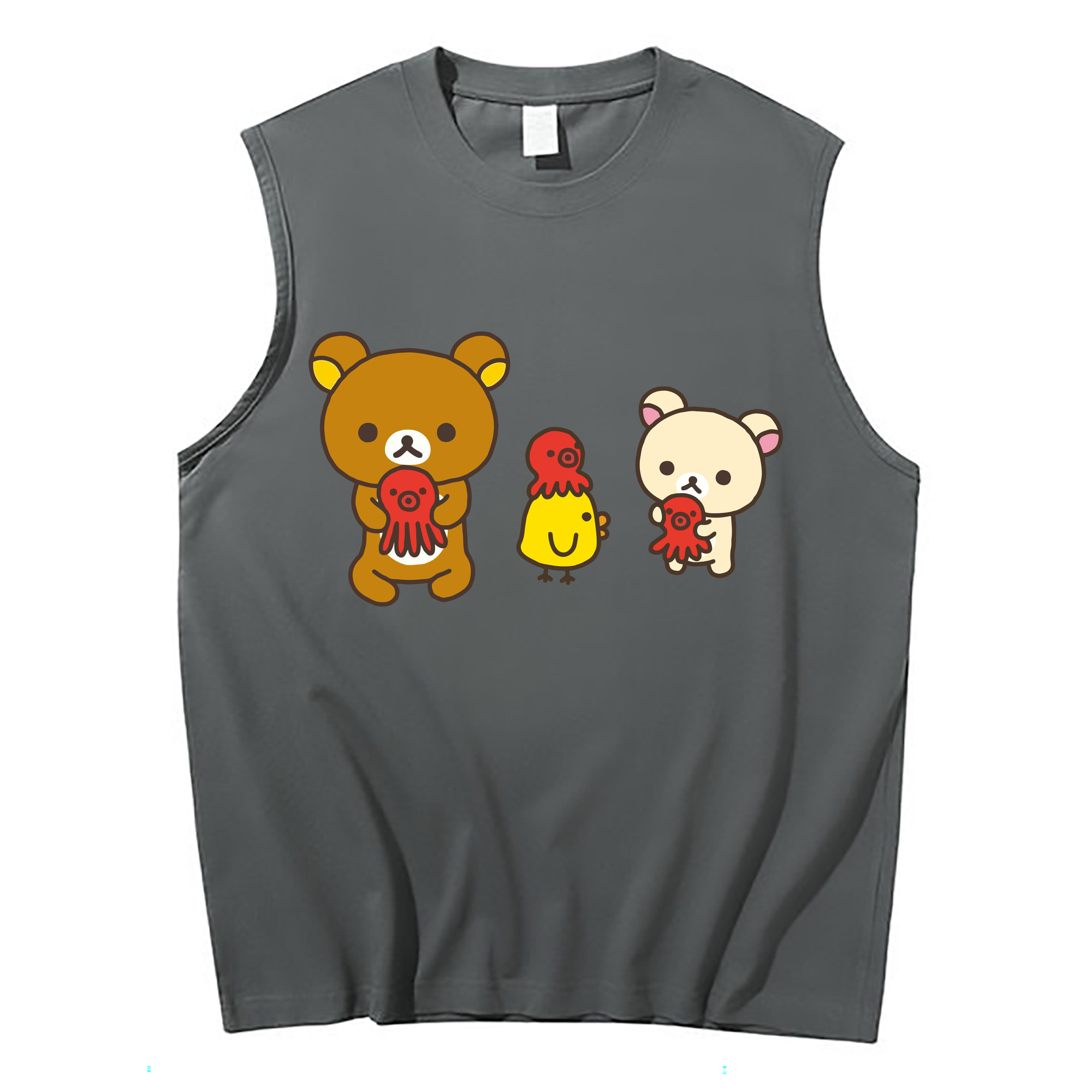 （画像用） リラックマ リラックマ キイロイトリ Rilakkuma Korilakkuma Kiiroitori コットン100％タンクトップ（フロントプリント）